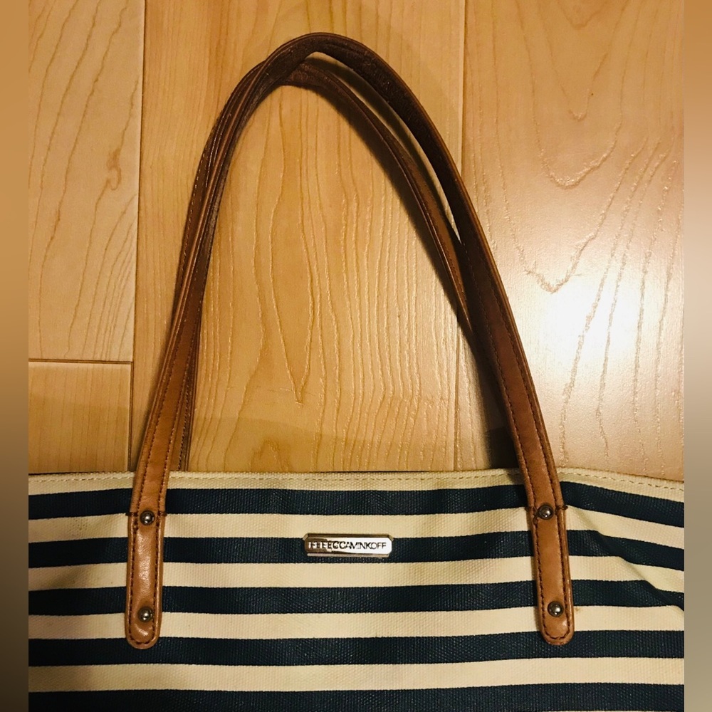 Beautiful Rebecca Minkoff nautical blue and white striped tote - Picture 8 of 14